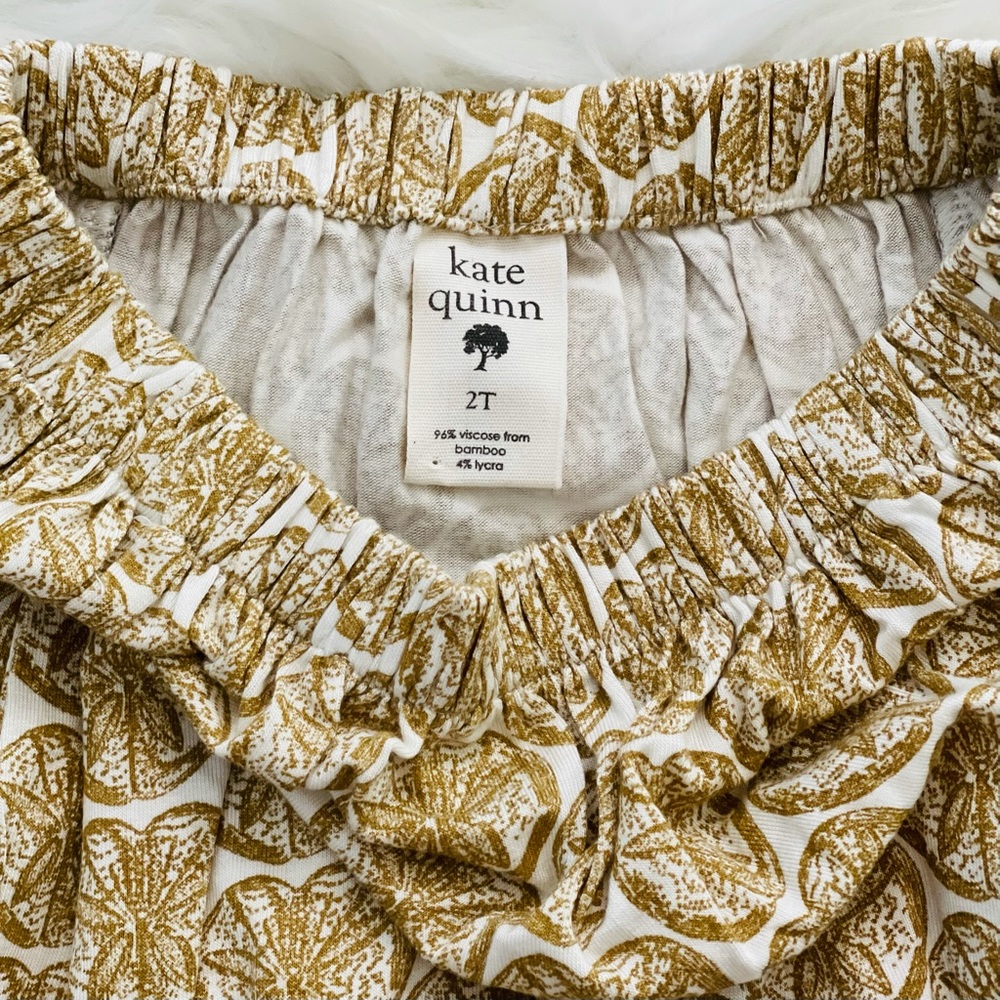 Kate Quinn Short Sleeve Ruffle Neck Dress - Sand Dollar, Size 2T - Picture 7 of 7